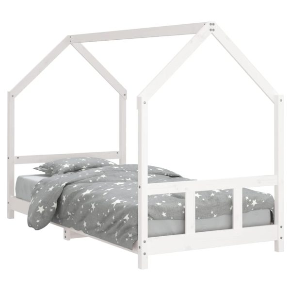 Estrutura de cama infantil 90x190 cm pinho maciço branco - 685147