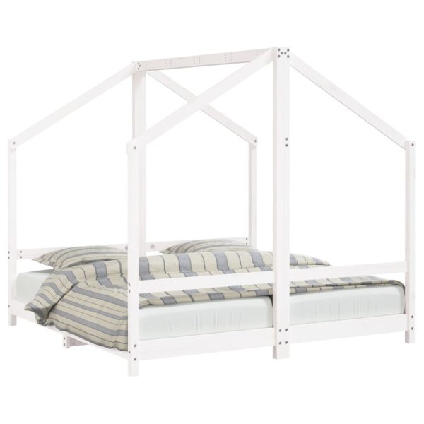 Estrutura de cama infantil 2x(80x160) cm pinho maciço branco - 685200