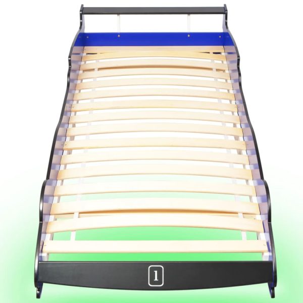 Cama carro de corrida LED para crianças 90x200 cm azul - 307361 - Image 3