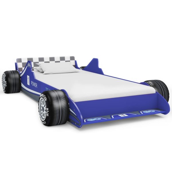 Cama carro de corrida para crianças 90x200 cm azul - 685428