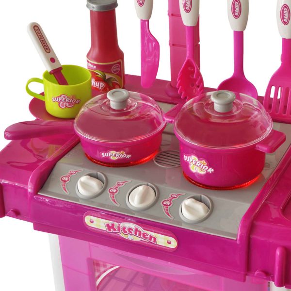 Cozinha infantil de brincar com efeito de luz e som, rosa - 755492 - Image 3