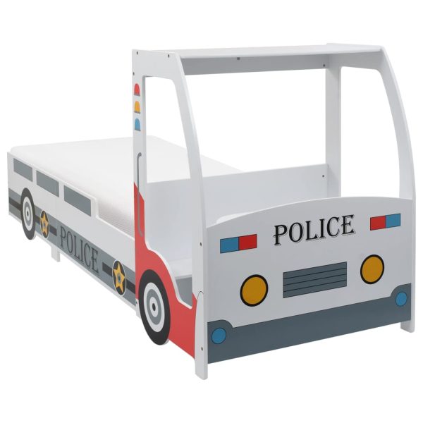 Cama carro da policia infantil com colchão de memória 90x200 cm - 685432 - Image 2