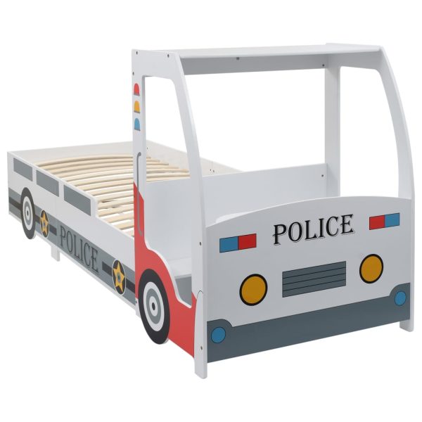 Cama carro da policia infantil com colchão de 7 zonas 90x200 cm - 685434 - Image 3