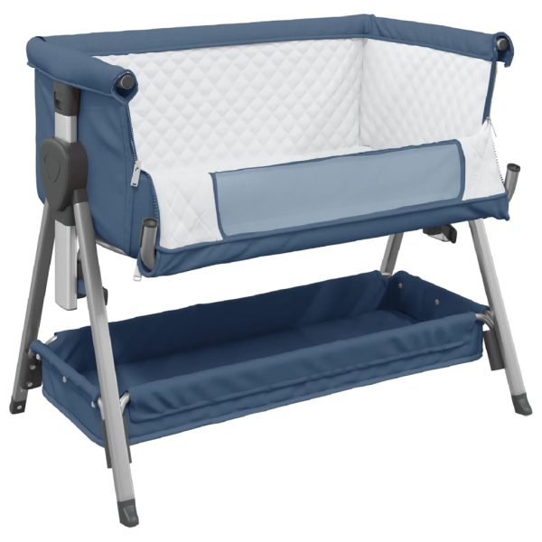 Cama de bebé com colchão tecido de linho azul marinho - 685398 - Image 3