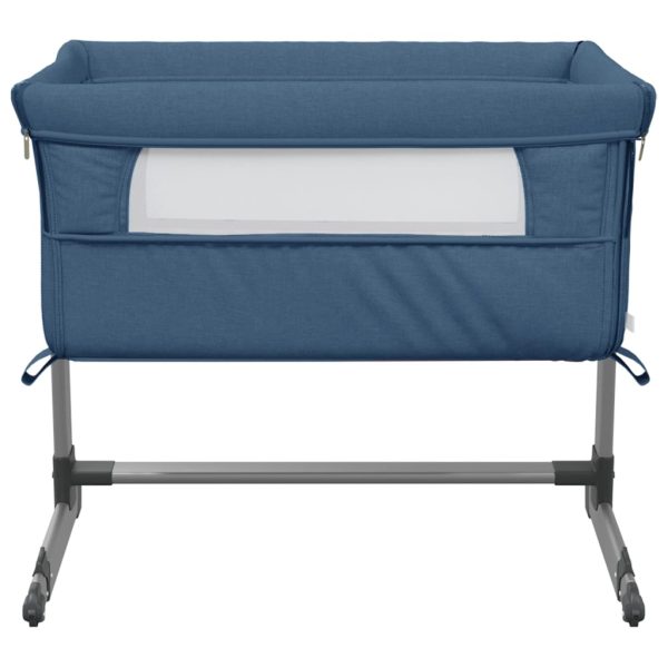 Cama de bebé com colchão tecido de linho azul marinho - 685410 - Image 2