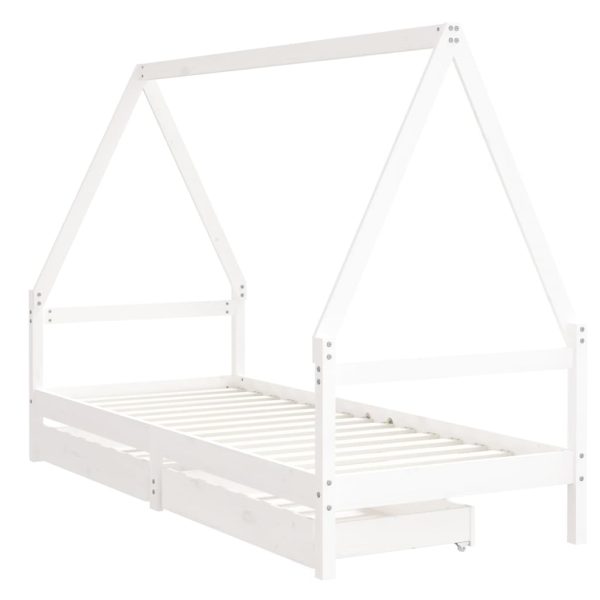 Estrutura cama infantil c/ gavetas 90x190cm pinho maciço branco - 685321 - Image 2