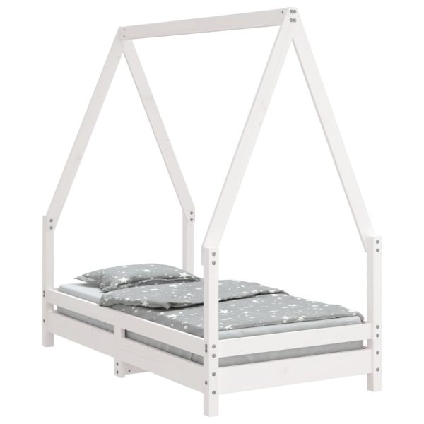 Estrutura de cama infantil 70x140 cm pinho maciço branco - 685330