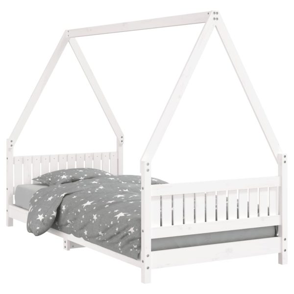 Estrutura de cama infantil 90x200 cm pinho maciço branco - 685342