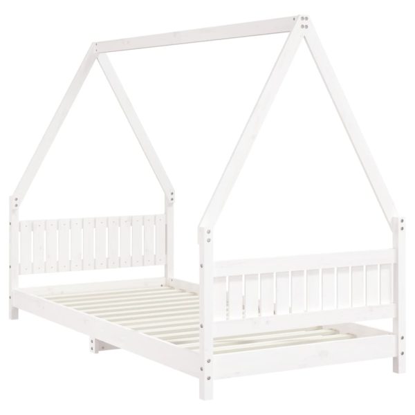 Estrutura de cama infantil 90x200 cm pinho maciço branco - 685342 - Image 2