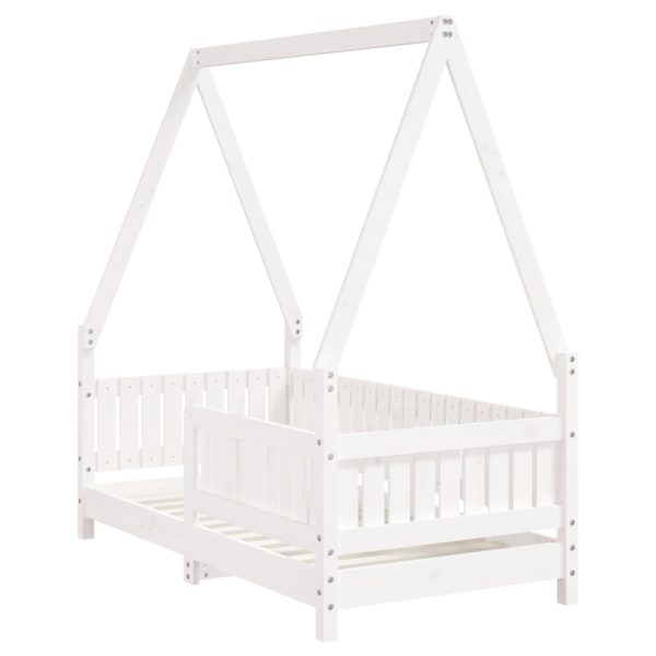 Estrutura de cama infantil 70x140 cm pinho maciço branco - 685345 - Image 2