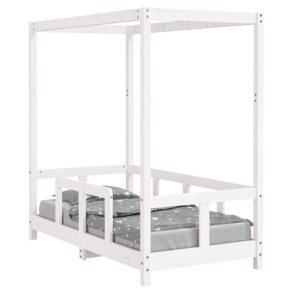 Estrutura de cama infantil 70x140 cm pinho maciço branco - 685354