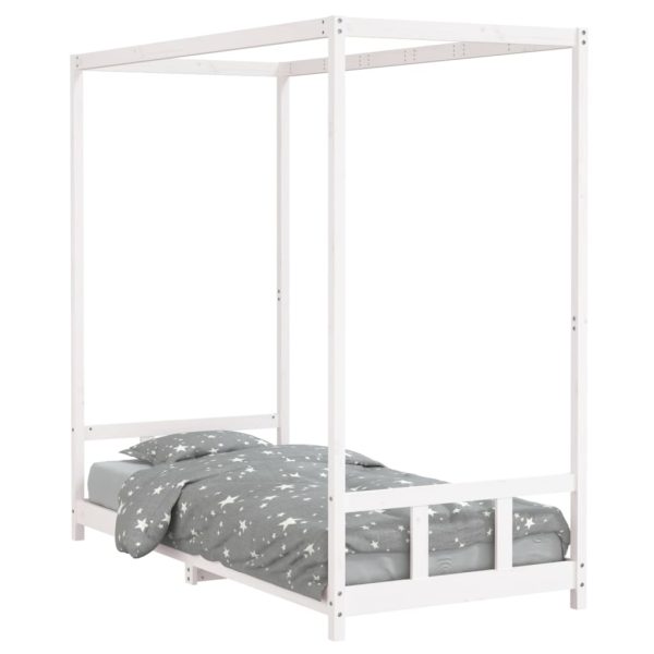 Estrutura de cama infantil 90x200 cm pinho maciço branco - 685366