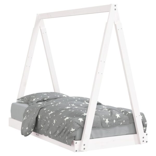 Estrutura de cama infantil 70x140 cm pinho maciço branco - 685369