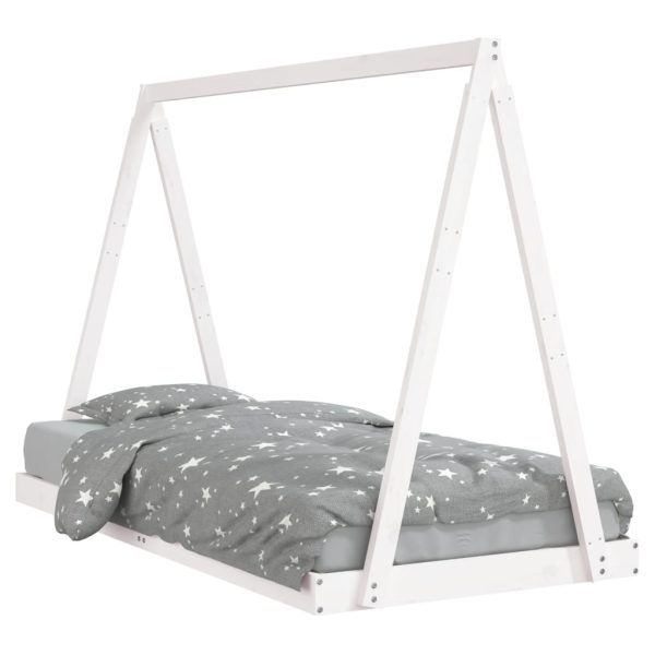 Estrutura de cama infantil 90x190 cm pinho maciço branco - 685375