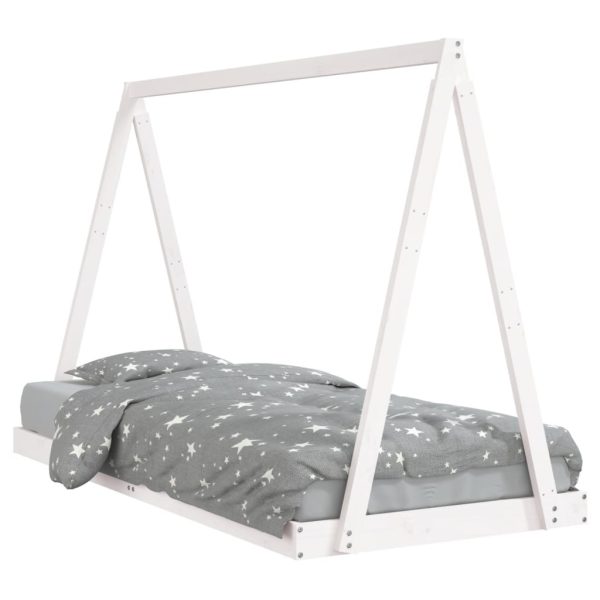 Estrutura de cama infantil 90x200 cm pinho maciço branco - 685381