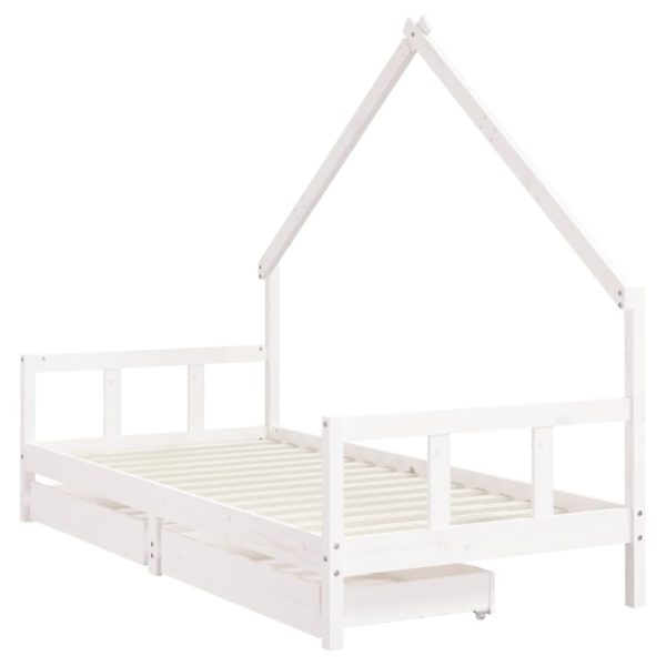 Estrutura cama infantil c/ gavetas 90x190cm pinho maciço branco - 685390 - Image 2