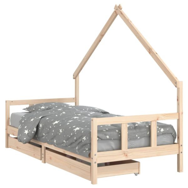 Estrutura de cama infantil c/ gavetas 90x200 cm pinho maciço - 685399