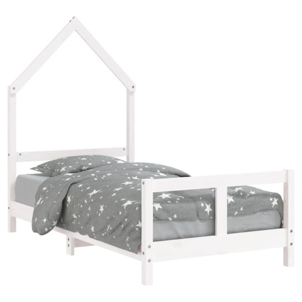 Estrutura de cama infantil 80x160 cm pinho maciço branco - 685413