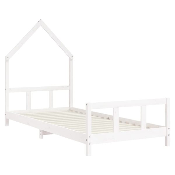 Estrutura de cama infantil 90x190 cm pinho maciço branco - 685419 - Image 2