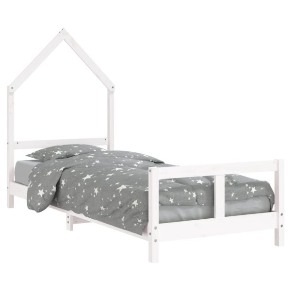 Estrutura de cama infantil 80x200 cm pinho maciço branco - 685425