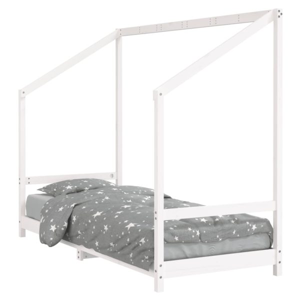 Estrutura de cama infantil 80x200 cm pinho maciço branco - 685437