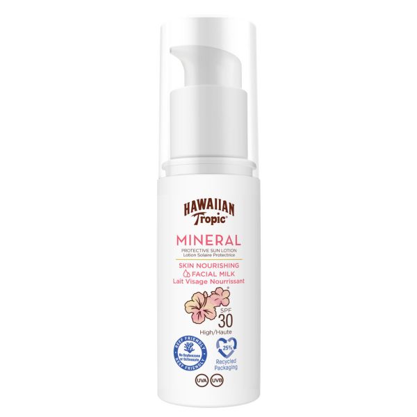 HAWAIIAN TROPIC MINERAL leite protector facial SPF30 50 ml