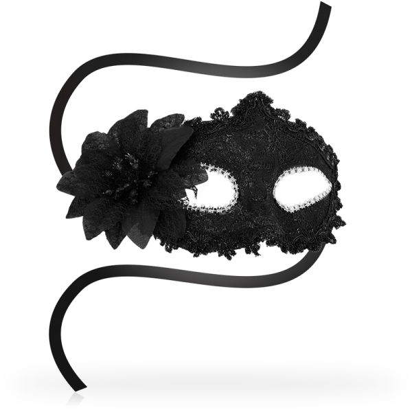 OHMAMA - MASCARILLAS ANTIZAZ FLOR LATERAL ESTILO VENECIANO - NEGRO - Imagen 2