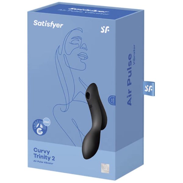 ESTIMULADOR Y VIBRADOR SATISFYER CURVY TRINITY 2 - NEGRO - Imagen 4