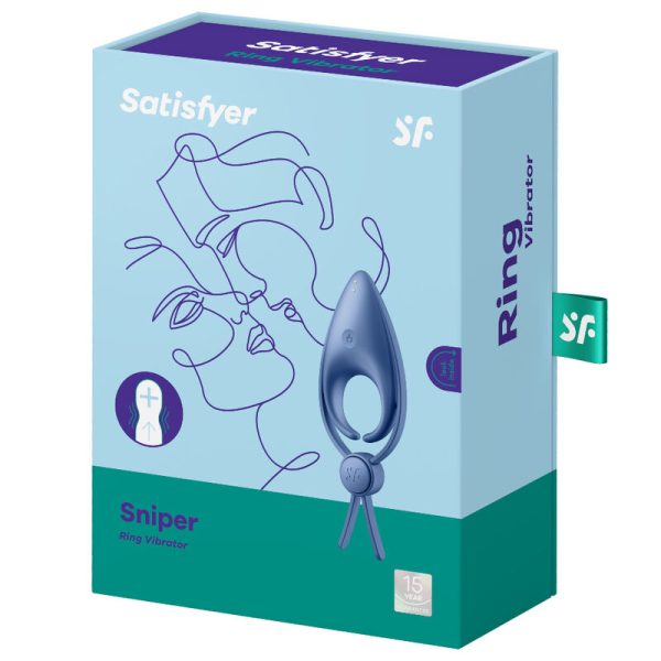 SATISFYER SNIPER ANILLO VIBRADOR AZUL - Imagen 3