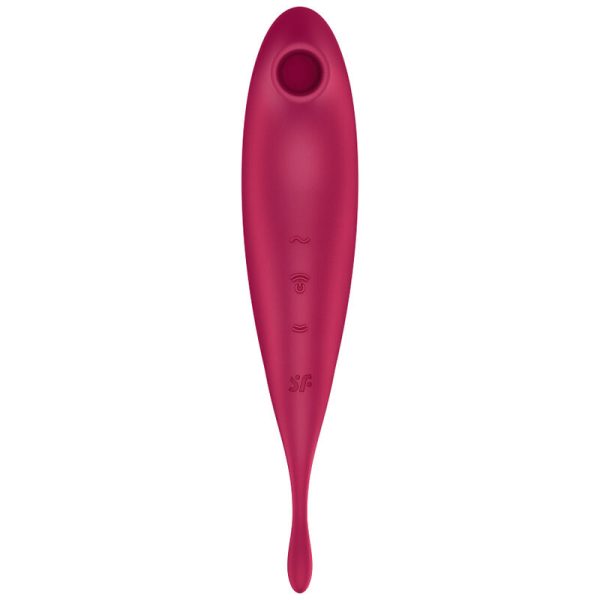 ESTIMULADOR DE PULSO DE AIRE Y APP VIBRADOR SATISFYER TWIRLING PRO+ ROJO - Imagen 2