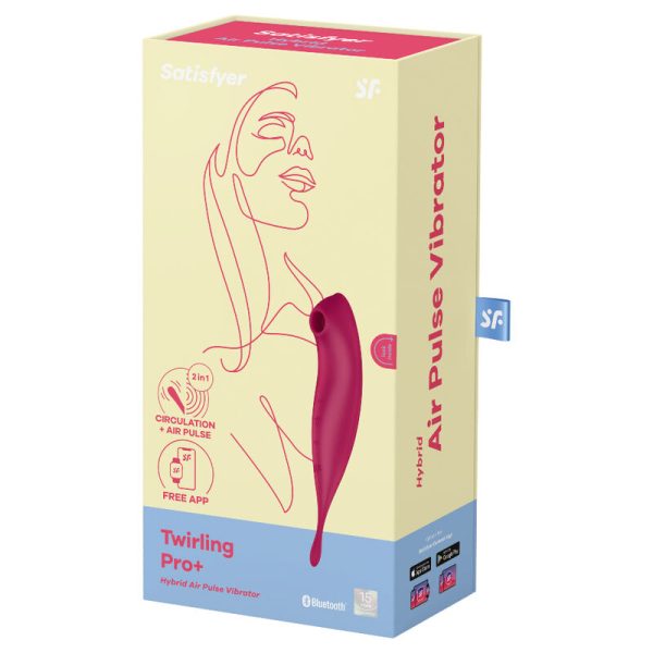 ESTIMULADOR DE PULSO DE AIRE Y APP VIBRADOR SATISFYER TWIRLING PRO+ ROJO - Imagen 3