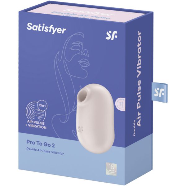 ESTIMULADOR Y VIBRADOR DE PULSO DE AIRE DUAL SATISFYER PRO TO GO 2 - BEIGE - Imagen 5