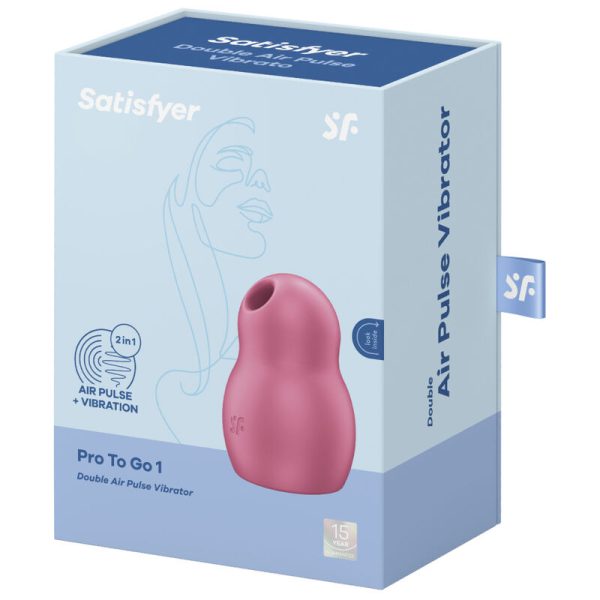 ESTIMULADOR Y VIBRADOR DE PULSO DE AIRE DUAL SATISFYER PRO TO GO 1 - ROJO - Imagen 4