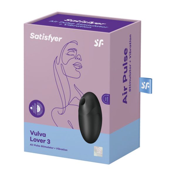 SATISFYER VULVA LOVER 3 ESTIMULADOR DE PULSO DE AIRE Y VIBRADOR - NEGRO - Imagen 4