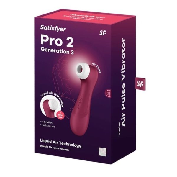 SATISFYER PRO 2 GENERACIÓN 3 TECNOLOGÍA AIRE LIQUIDO - VINO TINTO GRANADO TALLA 1 - Imagen 5