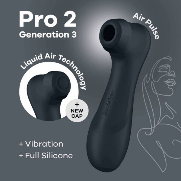 SATISFYER PRO 2 GENERACIÓN 3 TECNOLOGÍA AIRE LIQUIDO - NEGRO NEGRO TALLA 1 - Imagen 5