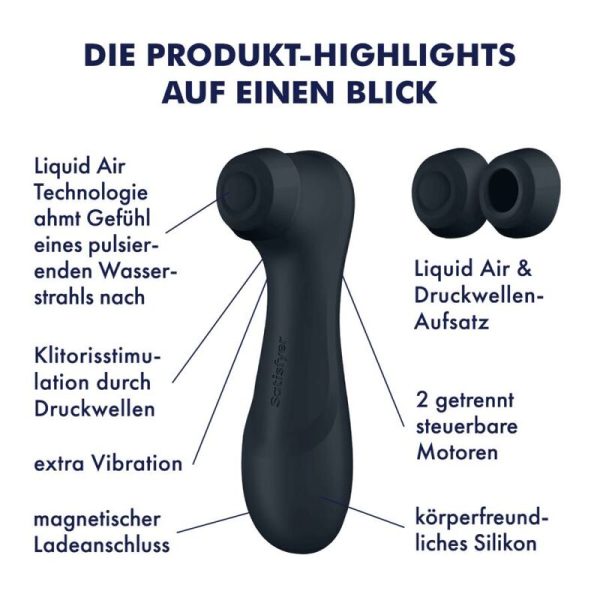 SATISFYER PRO 2 GENERACIÓN 3 TECNOLOGÍA AIRE LIQUIDO - NEGRO NEGRO TALLA 1 - Imagen 7