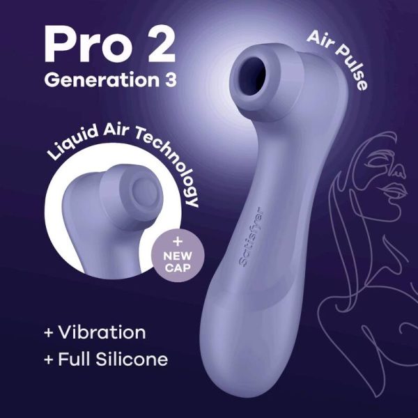 SATISFYER PRO 2 GENERACIÓN 3 TECNOLOGÍA AIRE LIQUIDO - LILA - Imagen 5