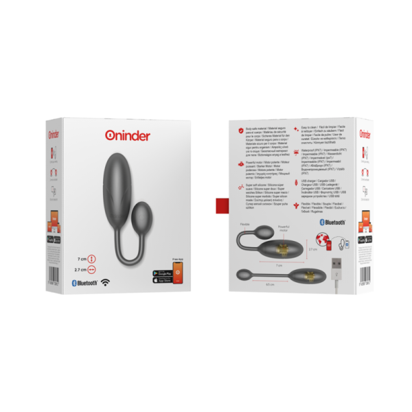 ONINDER - DENVER HUEVO VIBRADOR NEGRO 7 X 2.7 CM APP GRATIS NEGRO TALLA 1 - Imagen 9