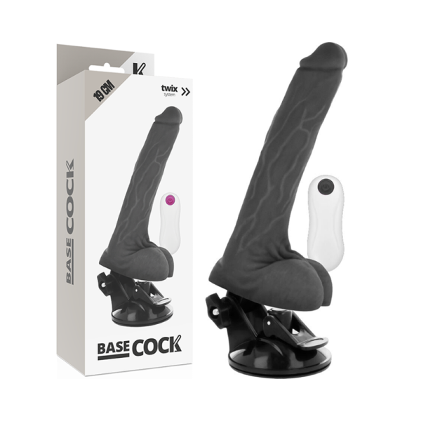 BASECOCK - VIBRADOR REMOTO REALISTA NEGRO 19 CM NEGRO TALLA 1