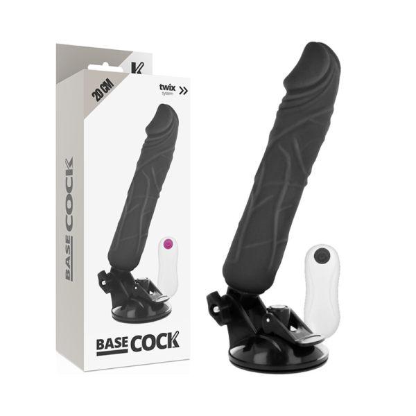 BASECOCK - VIBRADOR REMOTO REALISTA NEGRO 20 CM NEGRO TALLA 1