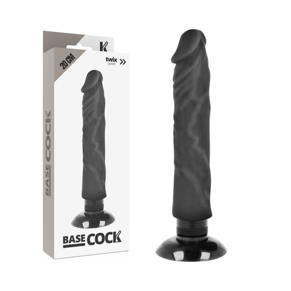 BASECOCK - VIBRADOR REALISTA BASECOCK 2-1 NEGRO 20 CM NEGRO TALLA 1