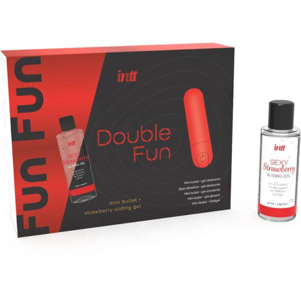 LANZAMIENTOS INTT - KIT DOBLE FUN CON BALA VIBRANTE Y GEL DE MASAJE DE FRESA - Imagen 2