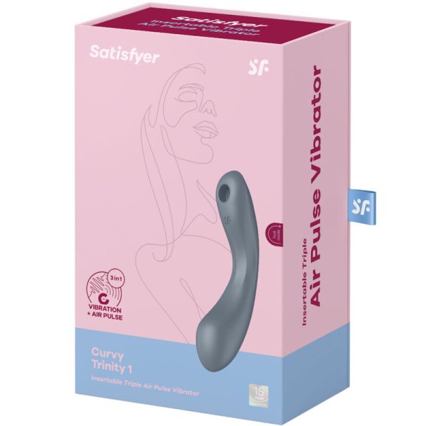 SATISFYER - CURVA TRINITY 1 AIR PULSE VIBRACIÓN GRIS TALLA 1 - Imagen 10