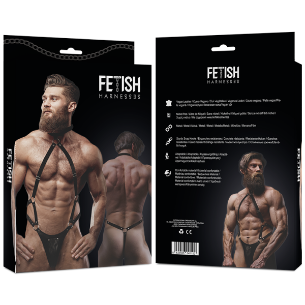 FETISH ACTITUD SUMISA - ARNÉS DE JOCK STRAP DE CUERO ECO PARA HOMBRE - Imagen 6