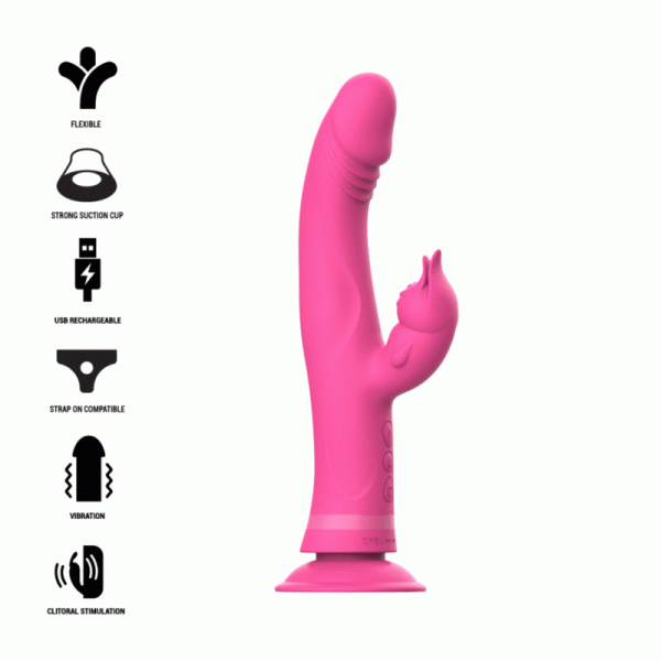 INTENSE - JULIO VIBRADOR CONEJO DE SILICONA ROSA