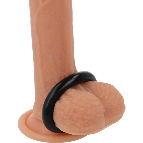 POWERING - ANILLO PARA EL PENE SUPER FLEXIBLE Y RESISTENTE 4,5 CM NEGRO - Imagen 2