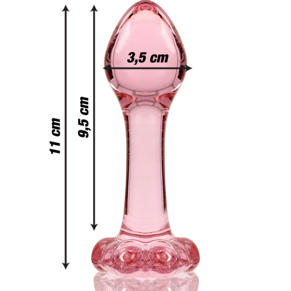 SERIE NEBULA BY IBIZA - MODELO 2 PLUG ANAL CRISTAL BOROSILICATO 11 X 3,5 CM ROSA - Imagen 4