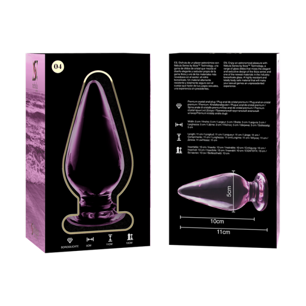 SERIE NEBULA BY IBIZA - PLUG ANAL MODELO 4 CRISTAL BOROSILICATO 11 X 5 CM ROSA - Imagen 5