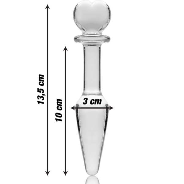 SERIE NEBULA DE IBIZA - MODELO 7 PLUG ANAL CRISTAL BOROSILICATO 13,5 X 3 CM TRANSPARENTE TRANSPARENTE TAMAÑO 1 - Imagen 4